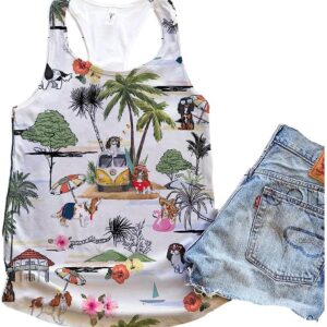 King Charles Dog Hawaii Beach Retro Tank Top Summer Casual Tank Tops For Women Gift For Young Adults 1 xlqpyz