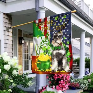 Kiss Me I’m Irish Miniature Schnauzer St Patrick’s Day Garden Flag – Best Outdoor Decor Ideas – St Patrick’s Day Gifts