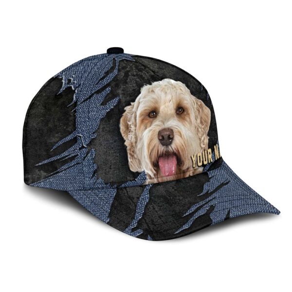Labradoodle Jean Background Custom Name & Photo Dog Cap – Classic Baseball Cap All Over Print – Gift For Dog Lovers