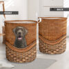 Labrador Rattan Texture Laundry Basket – Dog Laundry Basket – Christmas Gift For Her – Home Decor