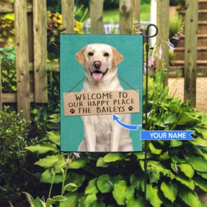 Labrador Retriever Welcome To Our Happy Place Personalized Flag Custom Dog Flags Dog Lovers Gifts for Him or Her 2