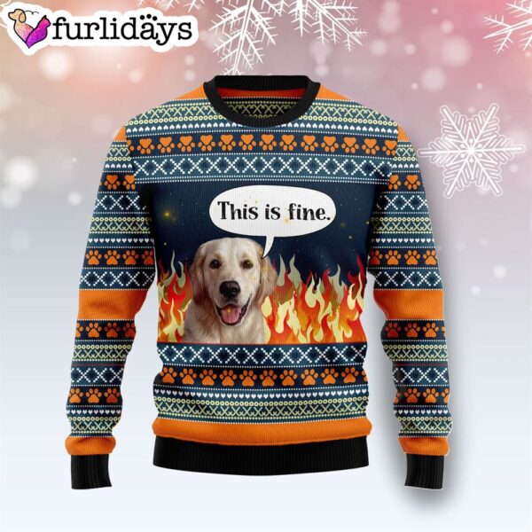 Labrador Retriever Fire Ugly Christmas Sweater – Gift For Dog Lovers – Unisex Crewneck Sweater