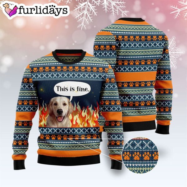 Labrador Retriever Fire Ugly Christmas Sweater – Gift For Dog Lovers – Unisex Crewneck Sweater