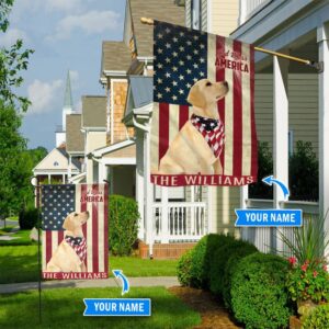 Labrador Retriever God Bless America Personalized Flag Custom Dog Flags Dog Lovers Gifts for Him or Her 1