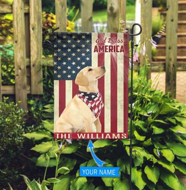 Labrador Retriever God Bless America Personalized Flag – Custom Dog Flags – Dog Lovers Gifts for Him or Her