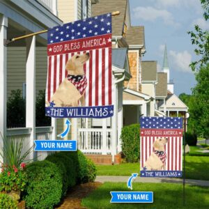 Labrador Retriever God Bless America Personalized Flag Personalized Dog Garden Flags Dog Flags Outdoor 1