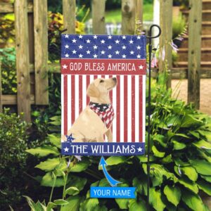 Labrador Retriever God Bless America Personalized Flag Personalized Dog Garden Flags Dog Flags Outdoor 2