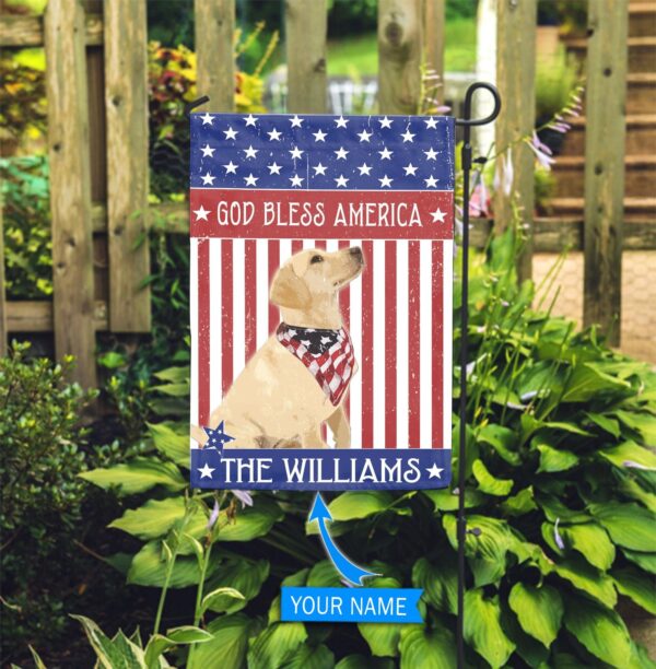 Labrador Retriever God Bless America Personalized Flag – Personalized Dog Garden Flags – Dog Flags Outdoor