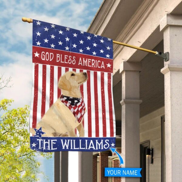 Labrador Retriever God Bless America Personalized Flag – Personalized Dog Garden Flags – Dog Flags Outdoor