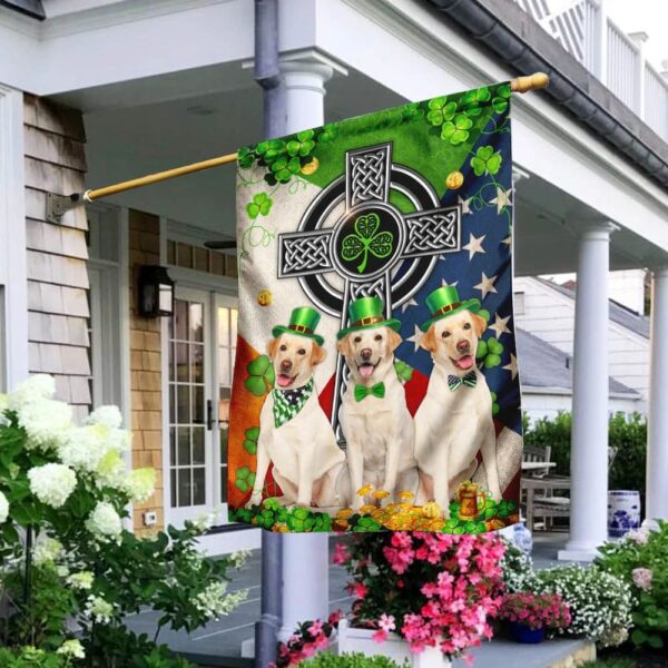 Labrador Retriever Irish Celtic Knot Cross St Patrick’s Day Garden Flag – Best Outdoor Decor Ideas – St Patrick’s Day Gifts