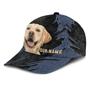 Labrador Retriever Jean Background Custom Name Cap Classic Baseball Cap All Over Print Gift For Dog Lovers 3 njwxpm