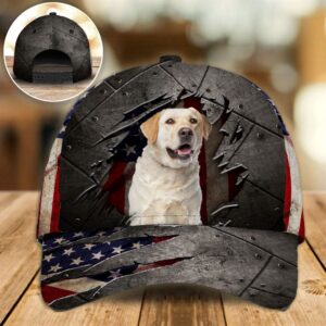 Labrador Retriever On The American Flag…