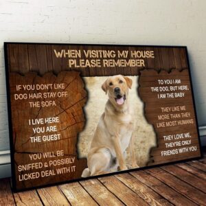 Labrador Retriever Please Remember When Visiting Our House Poster Dog Wall Art Poster To Print Housewarming Gifts 1