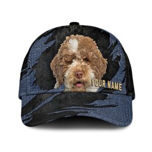 Lagotti Romagnoli Jean Background Custom Name Cap Classic Baseball Cap All Over Print Gift For Dog Lovers 1 czufsr