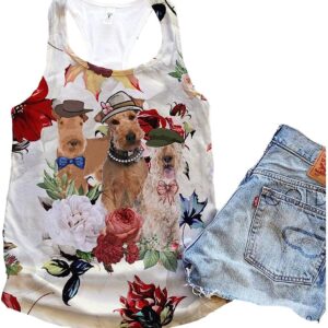 Lakeland Terrier Dog Flower Autumn 90s Tank Top Summer Casual Tank Tops For Women Gift For Young Adults 1 k6sxgy