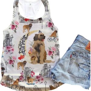 Leonberger Dog City Mix Moon Tank Top Summer Casual Tank Tops For Women Gift For Young Adults 1 uuuv1h