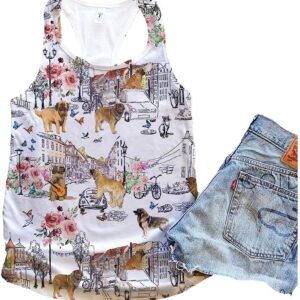Leonberger Dog Floral City Tank Top Summer Casual Tank Tops For Women Gift For Young Adults 1 gs5evi