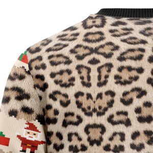 Leopard Cute Face Ugly Christmas Sweater Funny Family Sweater Gifts Unisex Crewneck Sweater 11