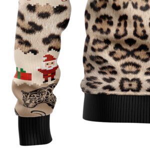 Leopard Cute Face Ugly Christmas Sweater Funny Family Sweater Gifts Unisex Crewneck Sweater 12