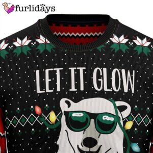 Let S Glow Polar Bear Ugly Christmas Sweater Gift For Dog Lovers Christmas Outfits Gift 5