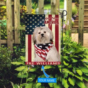 Lhasa Apso God Bless America Personalized Flag Custom Dog Flags Dog Lovers Gifts for Him or Her 2
