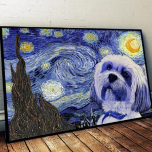 Lhasa Apso Poster Matte Canvas Dog Wall Art Prints Painting On Canvas 1