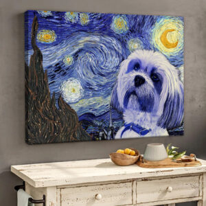 Lhasa Apso Poster Matte Canvas Dog Wall Art Prints Painting On Canvas 2