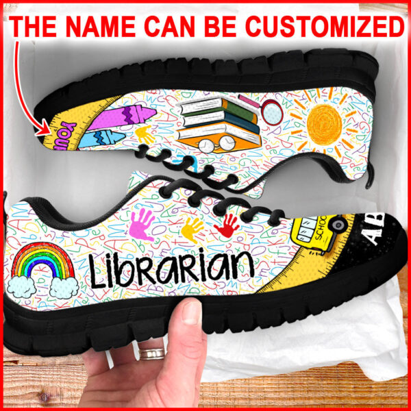 Librarian Shoes Bus Ruler Sneaker Walking Shoes – Personalized Custom – Best Shoes For Bookaholic, Student