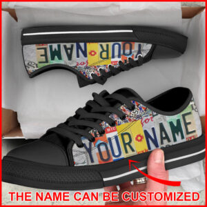 License Plates Custom Name Low Top Shoes Canvas Print Lowtop Trendy Fashion Casual Shoes Gift For Adults Malalan 2