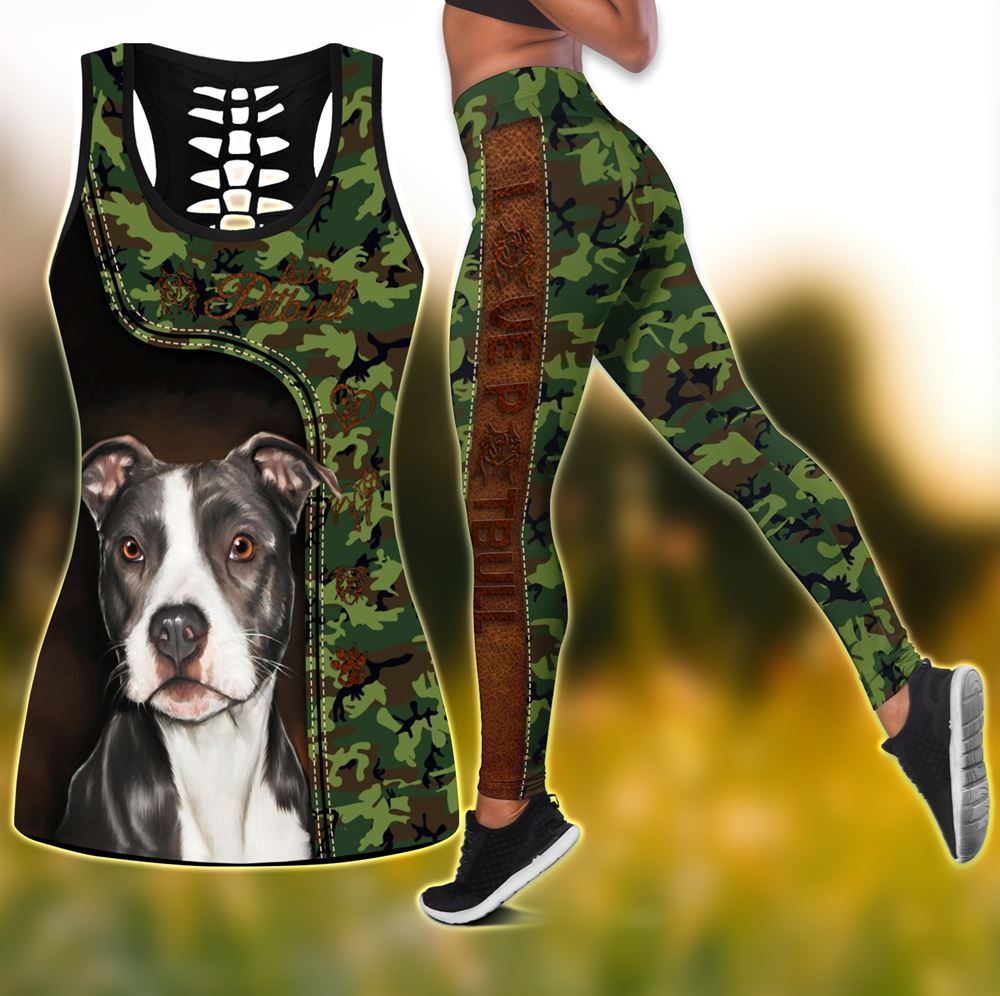 Pitbull Dog So Cool Combo Leggings And Hollow Tank Top – Workout Sets For  Women – Gift For Dog Lovers – Furlidays