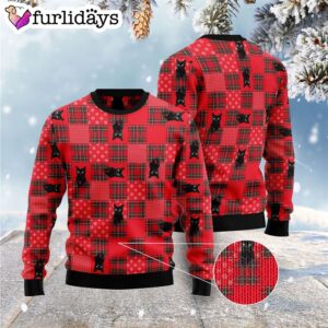 Lovely Black Cat Ugly Christmas Sweater Gift For Cat Lovers Lover Xmas Sweater Gift 3