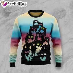 Lovely Black Cat Ugly Christmas Sweater…