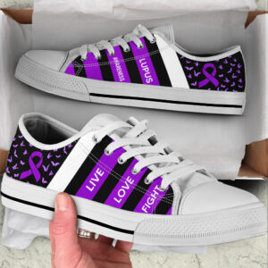 Lupus Shoes Plaid Low Top Shoes Best Gift For Men And Women Cancer Awareness Shoes 1