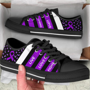 Lupus Shoes Plaid Low Top Shoes Best Gift For Men And Women Cancer Awareness Shoes 2