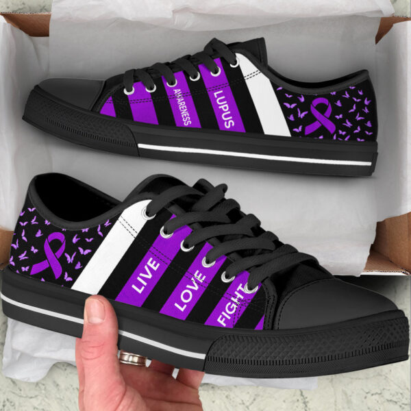 Lupus Shoes Plaid Low Top Shoes – Best Gift For Men And Women – Cancer Awareness Shoes