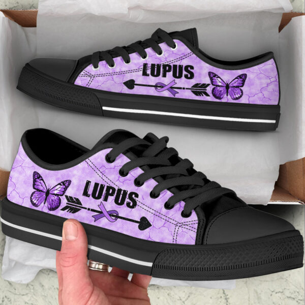 Lupus Warior Shoes Ribbon & Arrow Low Top Shoes – Best Gift For Men And Women – Cancer Awareness Shoes