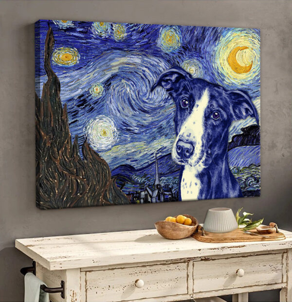 Lurcher Poster & Matte Canvas – Dog Wall Art Prints – Painting On Canvas