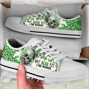 Lyme Shoes Rose Flowers Skull Low Top Shoes Best Gift For Men And Women Cancer Awareness Shoes 1