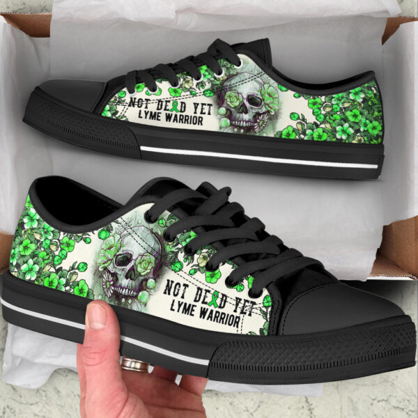 Lyme Shoes Rose Flowers Skull Low Top Shoes – Best Gift For Men And Women – Cancer Awareness Shoes