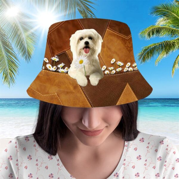 Maltese Bucket Hat – Hats To Walk With Your Beloved Dog – A Gift For Dog Lovers