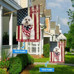 Maltese God Bless America Personalized Flag Custom Dog Flags Dog Lovers Gifts for Him or Her 1