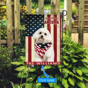 Maltese God Bless America Personalized House Flag Custom Dog Flags Dog Lovers Gifts for Him or Her 2