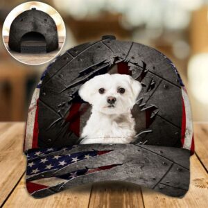 Maltese On The American Flag Cap Hats For Walking With Pets Gifts Dog Hats For Relatives 1 v9hrzu