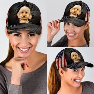Maltipoo On The American Flag Cap Hats For Walking With Pets Gifts Dog Caps For Friends 2 l31ozp
