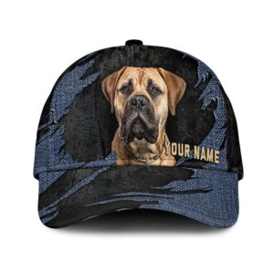 Mastiff Jean Background Custom Name Cap Classic Baseball Cap All Over Print Gift For Dog Lovers 1 yrfrxn