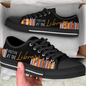 Meet Me At The Library Low Top Shoes Best Gift For Teacher School Shoes Walking Shoes Men Women 2