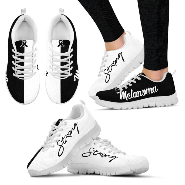 Melanoma Shoes Strong Sneaker Walking Shoes – Best Gift For Men And Women – Cancer Awareness Shoes