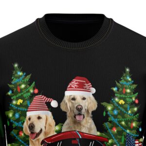 Merry Christmas Golden Retriever Ugly Christmas Sweater Gift For Pet Lovers Unisex Crewneck Sweater 5
