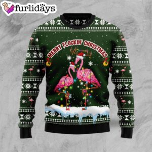 Merry Flockin Christmas Ugly Christmas Sweater Gift For Pet Lovers Christmas Outfits Gift 1
