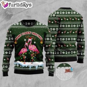 Merry Flockin Christmas Ugly Christmas Sweater Gift For Pet Lovers Christmas Outfits Gift 3